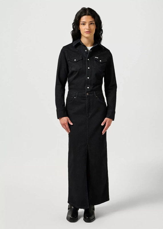 WRANGLER DAMSKA SUKIENKA JEANSOWA WRANGLER DENIM MATCH UP DRESS BLACK 112356782