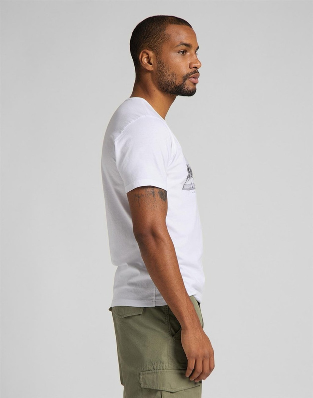MĘSKI T-SHIRT LEE SS PICTURE TEE WHITE CANVAS L60ZFERR 112113661