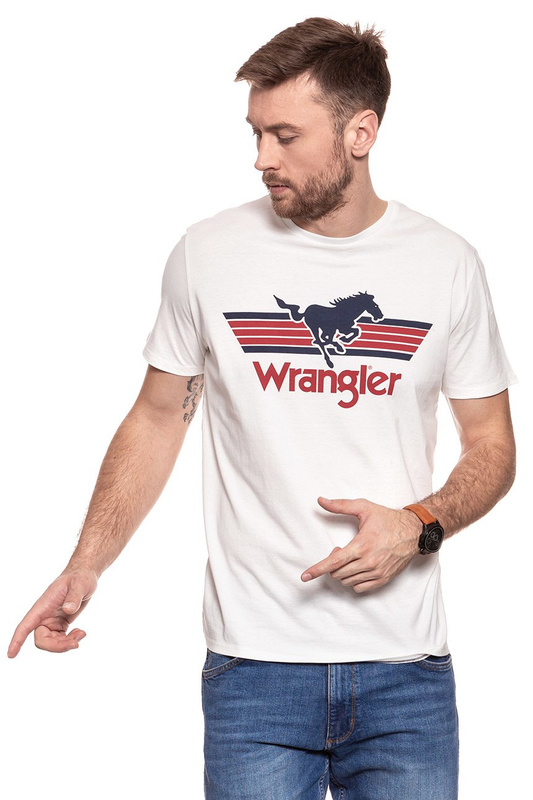 KOSZULKA WRANGLER GRAPHIC LOGO TEE OFF WHITE W7B27FK02 112131437