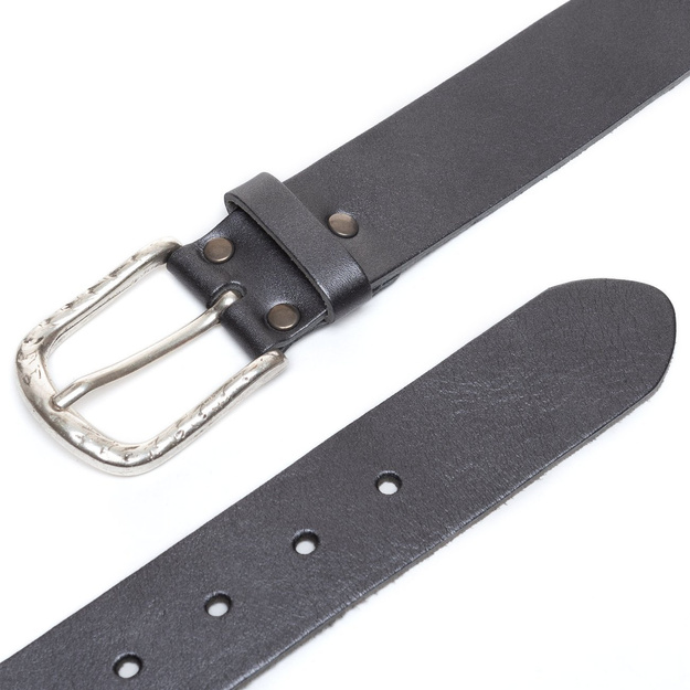 ZESTAW PREZENTOWY MUSTANG - SKÓRZANY PORTFEL I PASEK MĘSKI BLACK