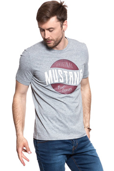 MUSTANG T SHIRT CRACK PRINT TEE MID GREY MELANGE 1007536 4164