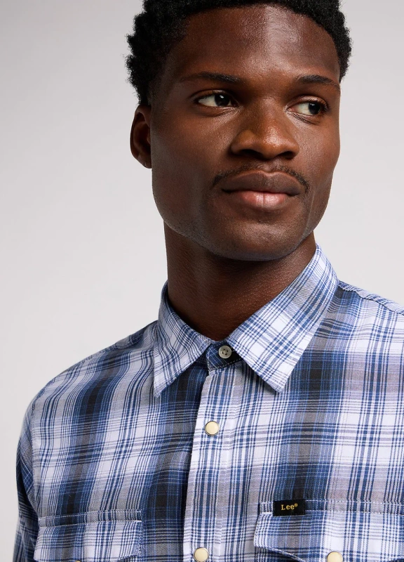 LEE MĘSKA KOSZULA LEE CLEAN WESTERN SHIRT DRAMA BLUE 112349934