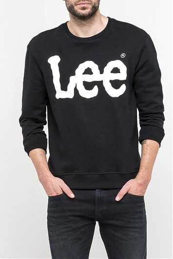 LEE LOGO SWEATSHIRT MĘSKA BLUZA NADRUK BLACK L82UUB01 112122202