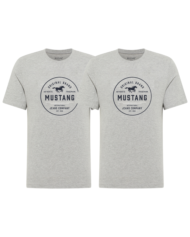 2 - PAK T-Shirt Mustang Style Alex Mid Grey Mélange 1017334 4140