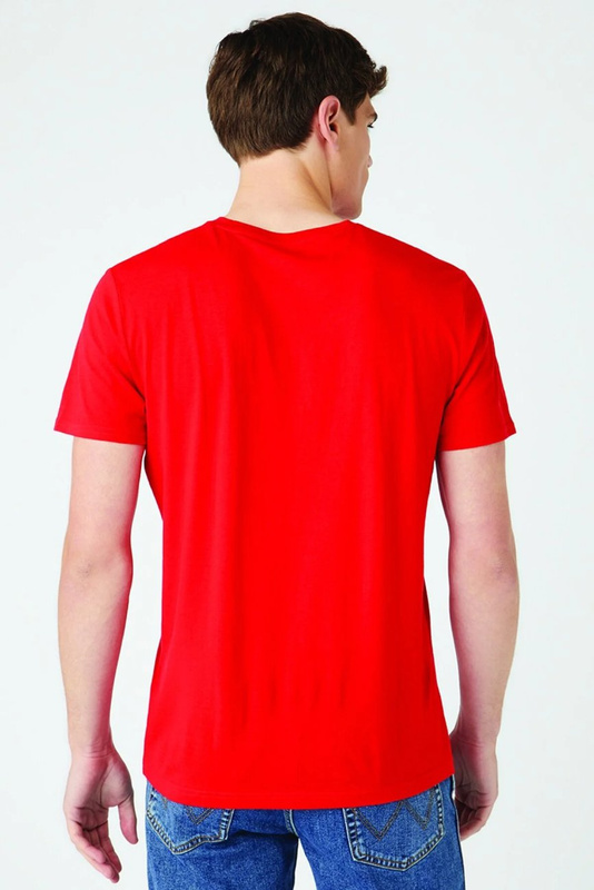WRANGLER FRAME LOGO TEE MĘSKA KOSZULKA T-SHIRT NADRUK FORMULA RED W7H3D3XWO 112146331