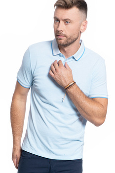 MĘSKIE POLO WRANGLER SS REFINED POLO CERULEAN BLUE W7D6KHXVT 112131764