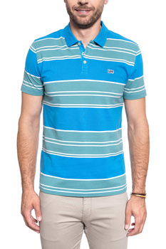 KOSZULKA POLO LEE STRIPED POLO REGULAR FIT DIPPED BLUE L60ZWXLA 112113667