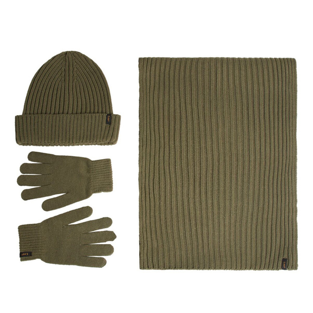 LEE MĘSKI ZESTAW ZIMOWY CZAPKA SZALIK RĘKAWICZKI  LEE XMAS PACK MERCANTILE GREEN 112358293