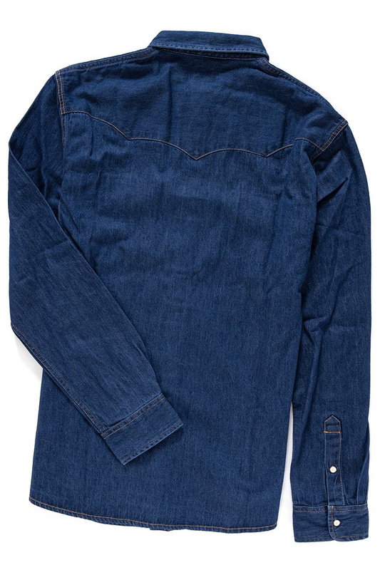 WRANGLER WESTERN DENIM SHIRT MID INDIGO W59731D8E