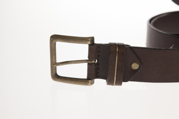 WRANGLER METAL STRIPE BELT MĘSKI PASEK SKÓRZANY BROWN W0B8U1X85 112125586