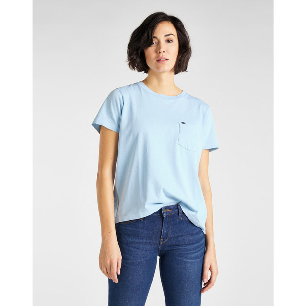 DAMSKI T-SHIRT LEE GARMENT DYED TEE RELAXED FIT SKY BLUE L40RETNR 112108708
