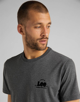 LEE SS TONAL FLOCK LOGO MĘSKI T-SHIRT DARK GREY MELE L62SFE06 112114819