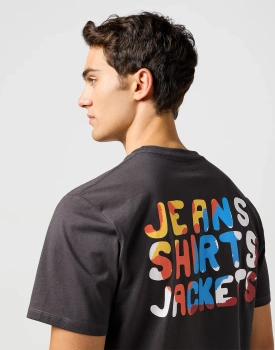 MESKA KOSZULKA WRANGLER BIG GRAPHIC TEE FADED BLACK 112362816