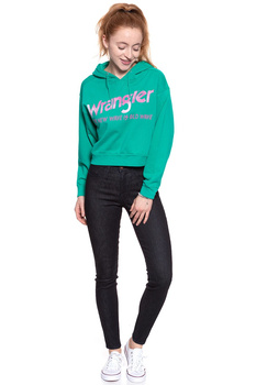 BLUZA WRANGLER DAMSKA CROP HOODIE SPECTRA GREEN W6068IGWB 112130417