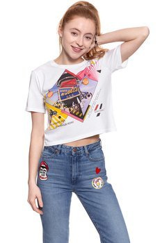 WRANGLER T SHIRT DAMSKI CROP TEE WHITE W7382EV12 112131028