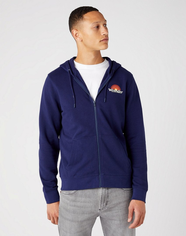 WRANGLER ZIP THRU RAINBOW MĘSKA BLUZA ROZPINANA LOGO MEDIEVAL BLUE W6J0ILX9I 112146207