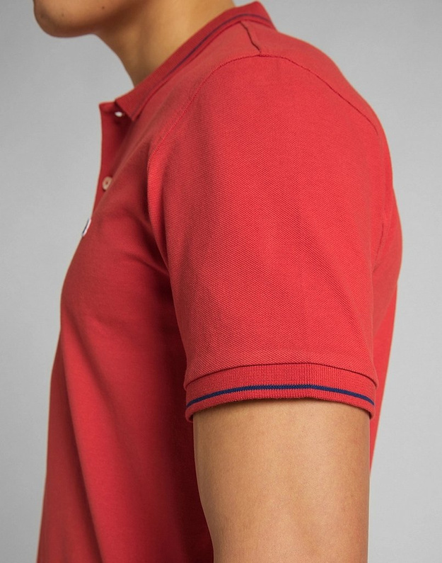 MĘSKIE POLO LEE PIQUE POLO WASHED RED L61ARLQM 112113738