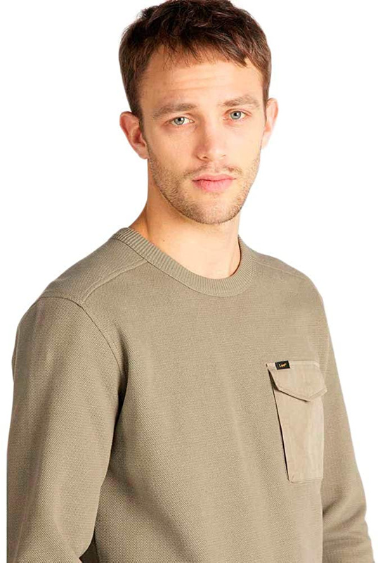 LEE MILITARY PKT SWS MĘSKA BLUZA REGULAR FIT UTILITY GREEN L80FELNG 112121340