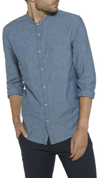 WRANGLER GRANDAD SHIRT MĘSKA KOSZULA ZE STÓJKĄ INDIGO W5945MP8E