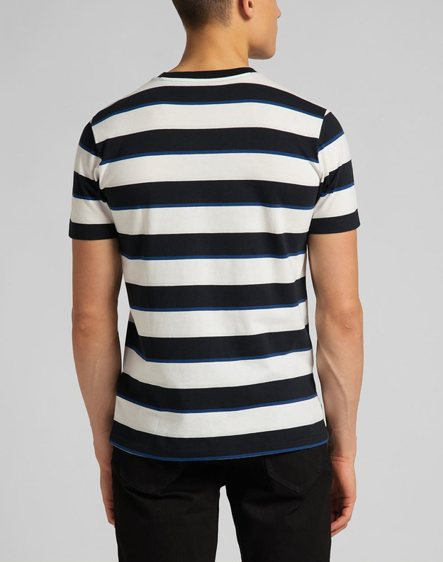 MĘSKI T-SHIRT LEE SS STRIPE TEE BLACK L60XLA01 112113632