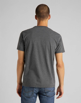 LEE SS TONAL FLOCK LOGO MĘSKI T-SHIRT DARK GREY MELE L62SFE06 112114819