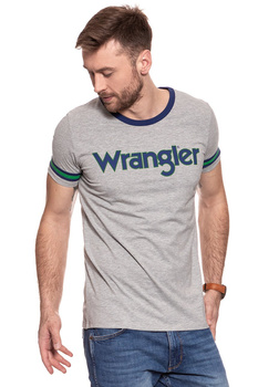 KOSZULKA WRANGLER INSERT LOGO T MID GREY MEL W7B28FK37 112131442
