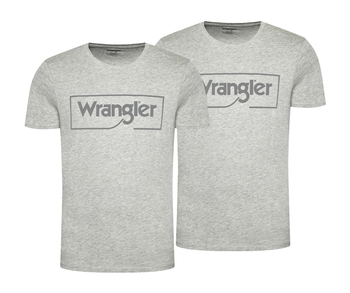 2PAK WRANGLER FRAME LOGO TEE MĘSKI T-SHIRT KOSZULKA NADRUK MID GREY W70JD3X37