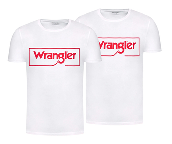 2PAK WRANGLER FRAME LOGO TEE MĘSKI T-SHIRT KOSZULKA NADRUK WHITE W70JD3989