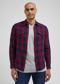 LEE CLEAN WESTERN SHIRT MĘSKA KOSZULA Z DŁUGIM RĘKAWEM W KRATĘ KRATA PORT CHECK L66RRRA84