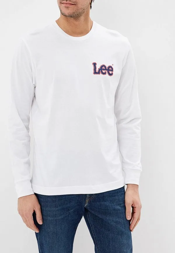 LEE GRAPHIC TEE MĘSKI LONGSLEEVE BRIGHT WHITE L60VFELJ