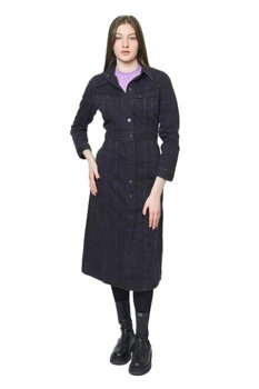 LEE LONGSLEEVE DRESS DAMSKA SUKIENKA JEANSOWA BLACK DUNS L50LNECY