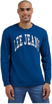 LEE LS VARSITY TEE MĘSKA KOSZULKA Z DŁUGIM RĘKAWEM LONGSLEEVE LOGO NADRUK ROYAL TEAL LL87FEA68