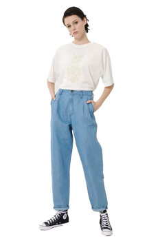 LEE PLEATED STELLA TAPER DAMSKIE SPODNIE JEANSOWE JEANSY LIGHT LINNEN L30VNBYK