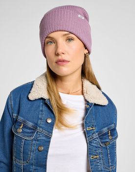 LEE RIBBED BEANIE DAMSKA CZAPKA ZIMOWA CIEPŁA PRETTY PLUM 112358334