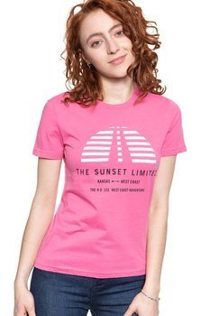 LEE T SHIRT DAMSKI SUNSET TEE CHROME PINK L42XEPNE