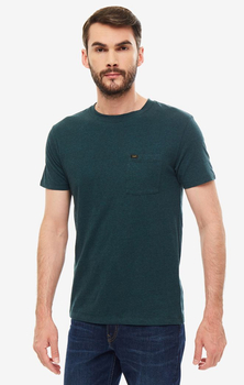 LEE ULTIMATE POCKET MĘSKA KOSZULKA T-SHIRT DK BOTTLE GREEN L66JWTBB