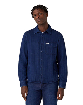 MĘSKA KOSZULA JEANSOWA WRANGLER LS OVERSHIRT DARK INDIGO W5J8N3X1E