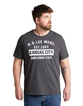 MĘSKI T-SHIRT LEE SS KANSAS CITY TEE WASHED BLACK L60TFEON