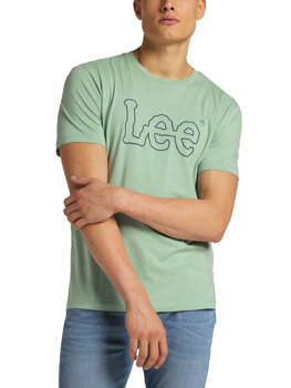 MĘSKI T-SHIRT LEE WOBBLY LOGO TEE GRANITE GREEN L65QAIQN