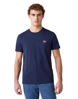 MĘSKI T-SHIRT WRANGLER SS SIGN OFF TEE NAVY W7C07D335