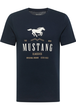 MUSTANG ARLINGTON MĘSKI T-SHIRT KOSZULKA LOGO NADRUK BLACK 1015674 4142