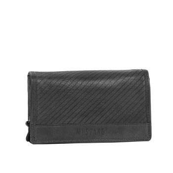 MUSTANG Brasilia Wallet Flap Opening Medium UNIWERSALNY SKÓRZANY PORTFEL PREMIUM POJEMNY NA KARTY SKÓRA BLACK 06.106200