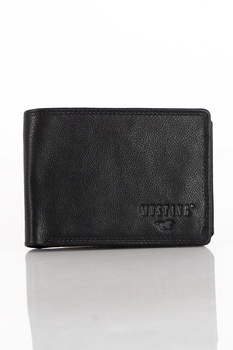 MUSTANG DENIMO WALLET MĘSKI PORTFEL SKÓRZANY POJEMNY KARTY BLACK