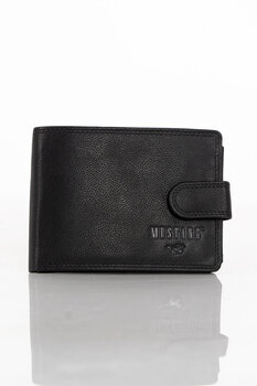 MUSTANG DENIMO WALLET MĘSKI PORTFEL SKÓRZANY POJEMNY NA KARTY PREMIUM BLACK 