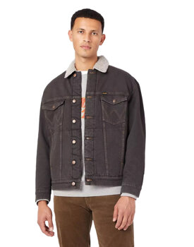 WRANGLER ANTI FIT JACKET MĘSKA KURTKA SHERPA JEANSOWA BLACK CLAY W4416915C