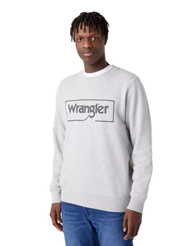 WRANGLER FRAME LOGO CREW MĘSKA BLUZA NADRUK MID GREY W662HAX37