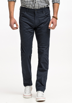 WRANGLER GREENSBORO MĘSKIE SPODNIE MATERIAŁOWE CHINO CHINOSY MARINE NAVY W15QOFB14