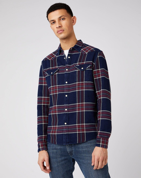 WRANGLER LS WESTERN SHIRT MĘSKA KOSZULA DŁUGI RĘKAW TAWNY PORT W5A0MTX7O