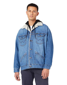 WRANGLER OVERSIZED SHERPA MĘSKA KURTKA JEANSOWA NEW FAVORITE W478LH21Y