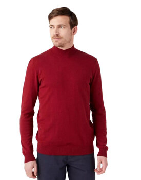 WRANGLER SEASONAL KNIT MĘSKI SWETER GOLF RHUBARB RED W8D12PXRO